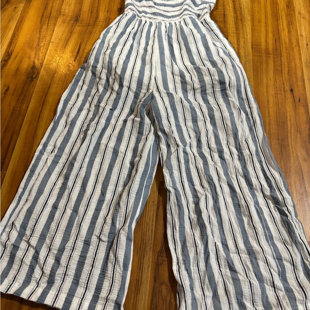 Striped Jumpsuit in Blue and White